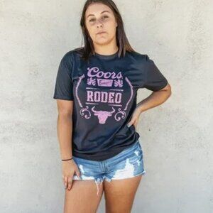 Hot Pink Rodeo Short Sleeve Handmade Graphic Tee